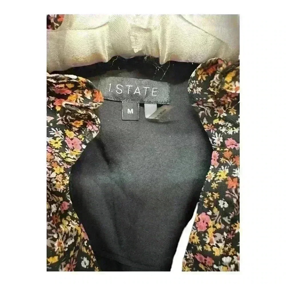 1.STATE Floral Print Long Sleeve Tiered Smock Swing BOHO Bohemian Dress, size M - Picture 4 of 5